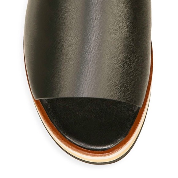 Veronica Beard Eunise Leather Wedge Platform Sandals Black Size 7 - Picture 4 of 15